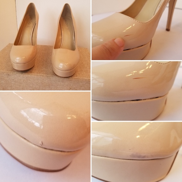 Aldo Prue Nude Platform Patent Heel size 9 - Picture 4 of 8